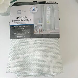 🖤Mainstays Aqua Lattice Blackout Curtains